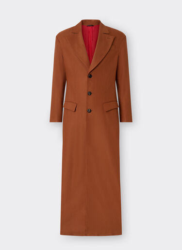 Ferrari Coat in linen and viscose gabardine Tabacco 22087f