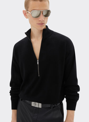 Ferrari Kaschmirpullover mit Reißverschluss Schwarz 21652f