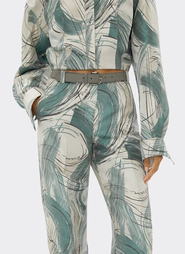 Ferrari Jacquard trousers with brushed motif Ecru 21769f