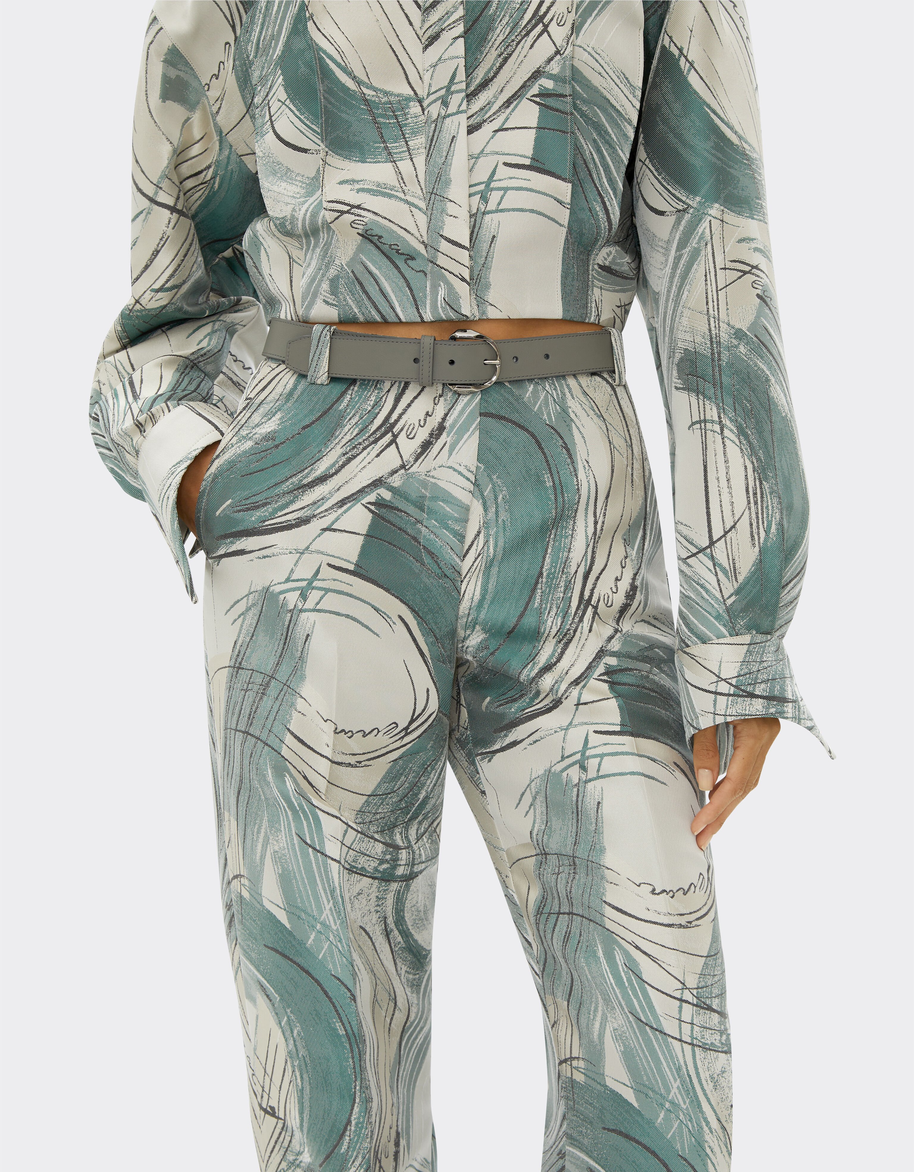 Ferrari Jacquard trousers with brushed motif Ecru 21769f