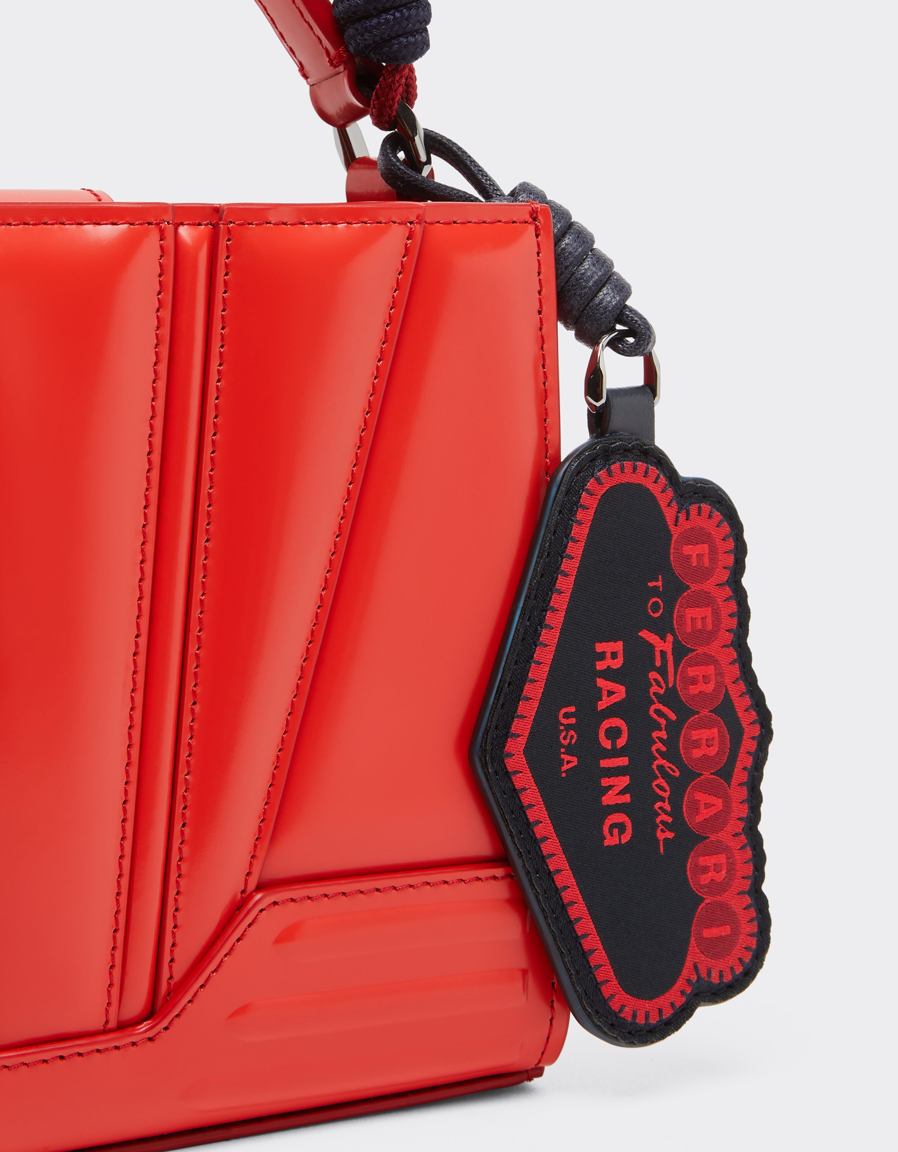 Ferrari Ferrari GT micro tote bag in leather Rosso Dino 51200f