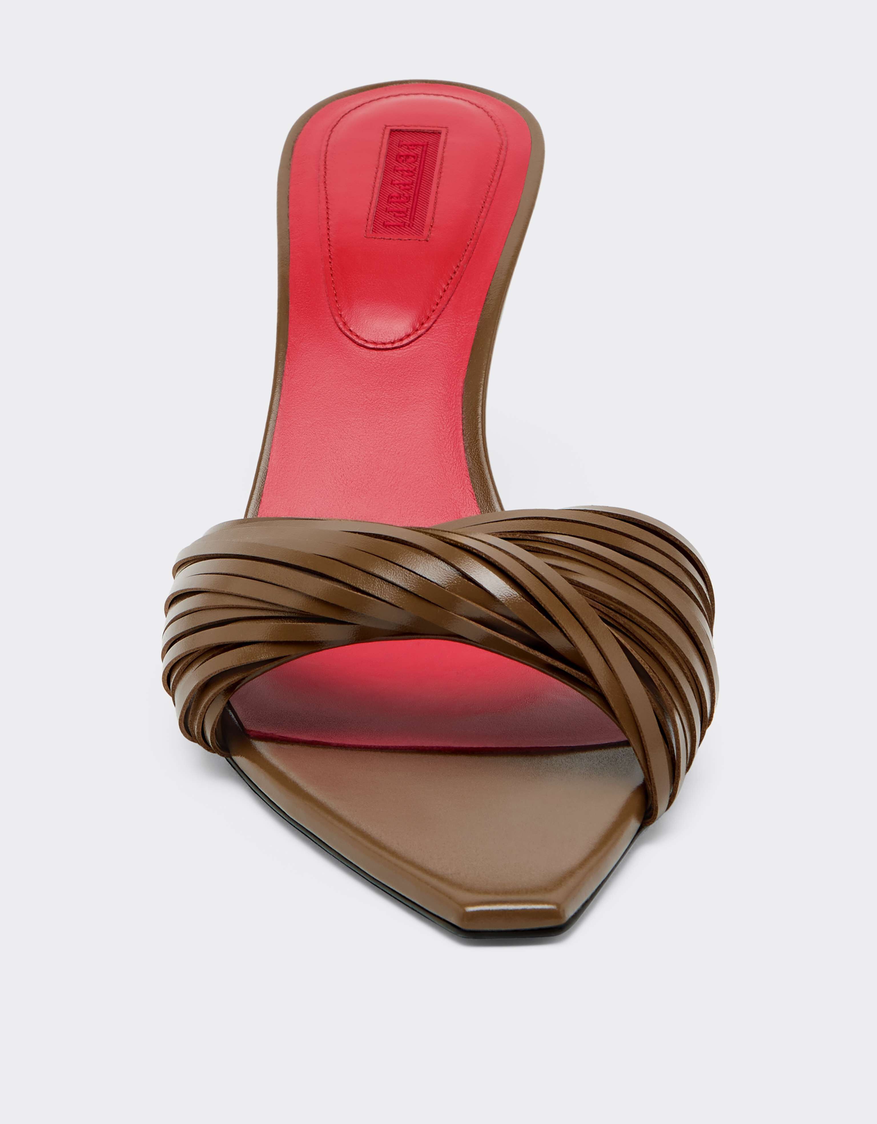 Leather Mules with Carved Fringes Ferrari Leather Mules with Carved Fringes Caffè CSWML0004XL00007f