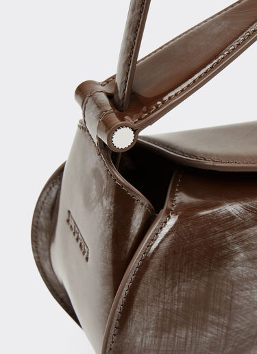 Ferrari La Ferrari Dino top handle bag in abraded leather Silver 49766f