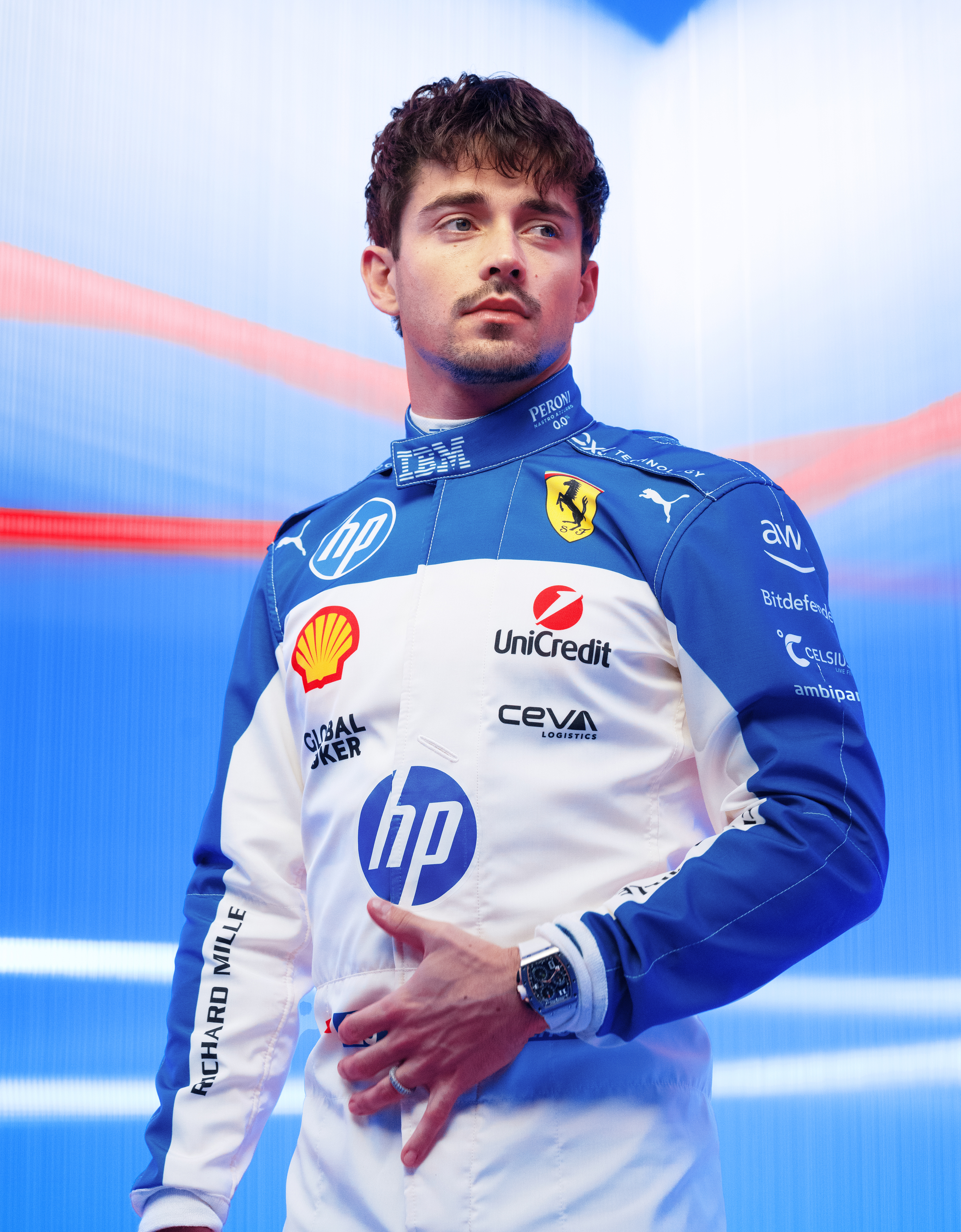 Ferrari Puma for Scuderia Ferrari Charles Leclerc racing suit Optical White LA090f