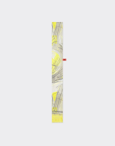 Ferrari Shelley scarf in printed silk twill Giallo Modena 22223f