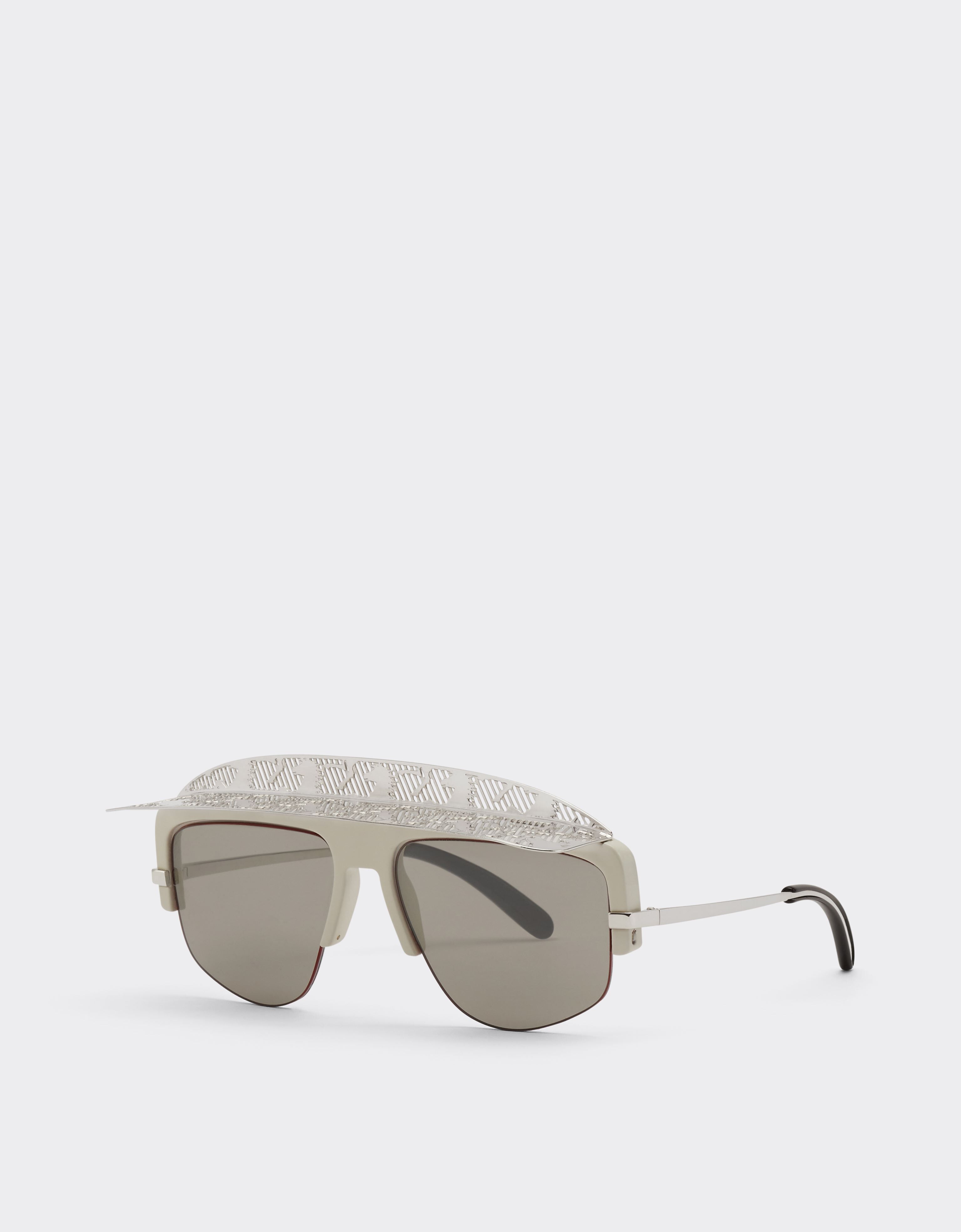 Ferrari Ferrari sunglasses with silver mirror lens Optical White F0827f