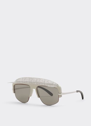 Ferrari Ferrari sunglasses with silver mirror lens Optical White F0827f