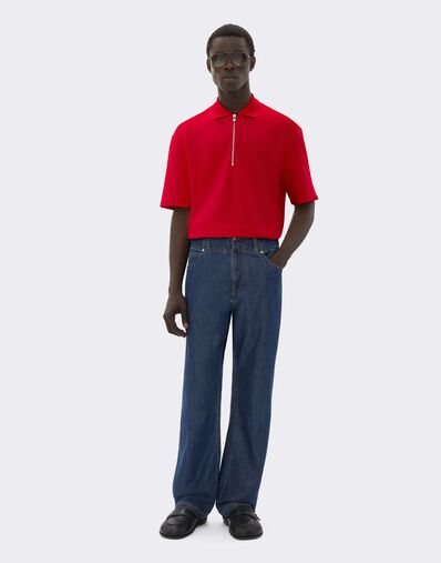 Ferrari Polo de felpa bouclé con mezcla de algodón Rosso Magma CJMPO0015JCO0054f