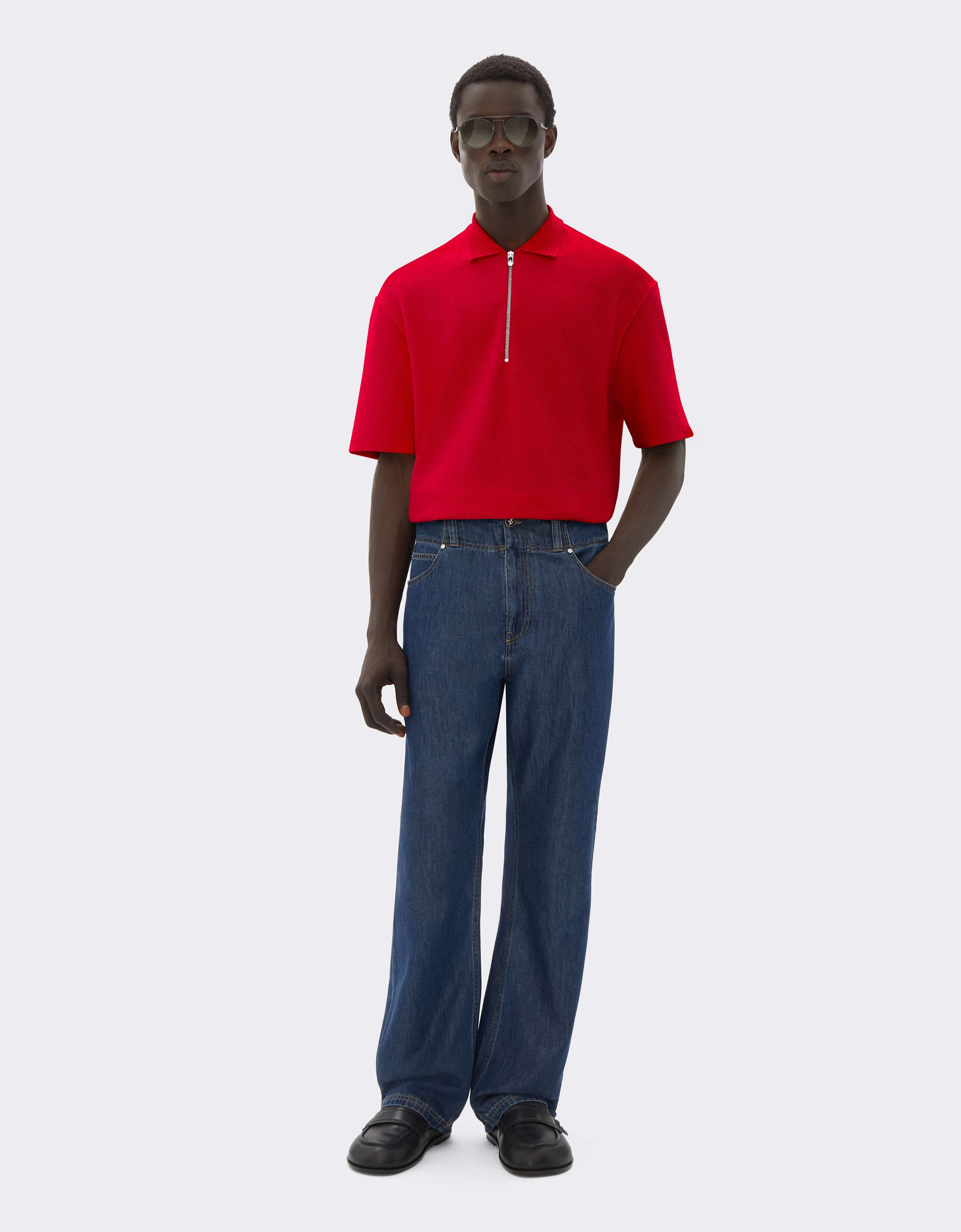 Polo de felpa bouclé con mezcla de algodón Ferrari Polo de felpa bouclé con mezcla de algodón Rosso Magma CJMPO0015JCO0054f