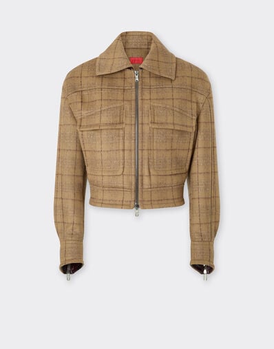 Ferrari Tartan wool blouson Espresso 22609f
