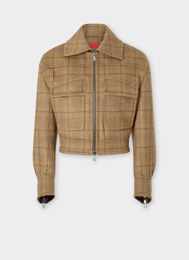 Ferrari Tartan wool blouson Espresso 22609f