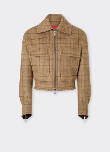 Schottenkaro-Blouson aus Wolle Ferrari Schottenkaro-Blouson aus Wolle Espresso 22609f