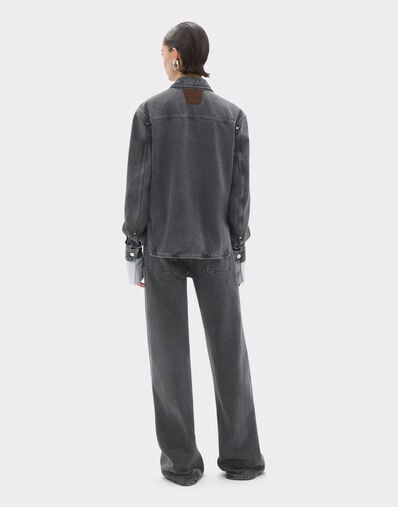 Ferrari Pantalon en denim foncé marbré Granite Gray 49946f