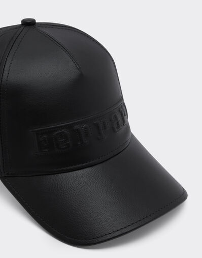 Ferrari Baseball cap in nappa leather with Ferrari logo Black 21748f