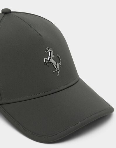 Ferrari Baseball Cap with Metal Prancing Horse Grigio Titano CANCP0006WPL0003f