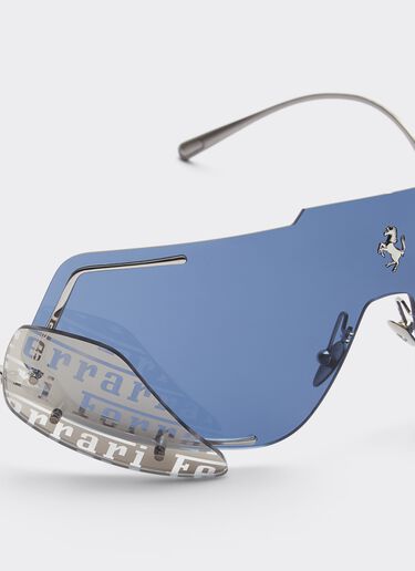 Ferrari Lunettes de soleil Ferrari avec verres bleu foncé Argent F0405f