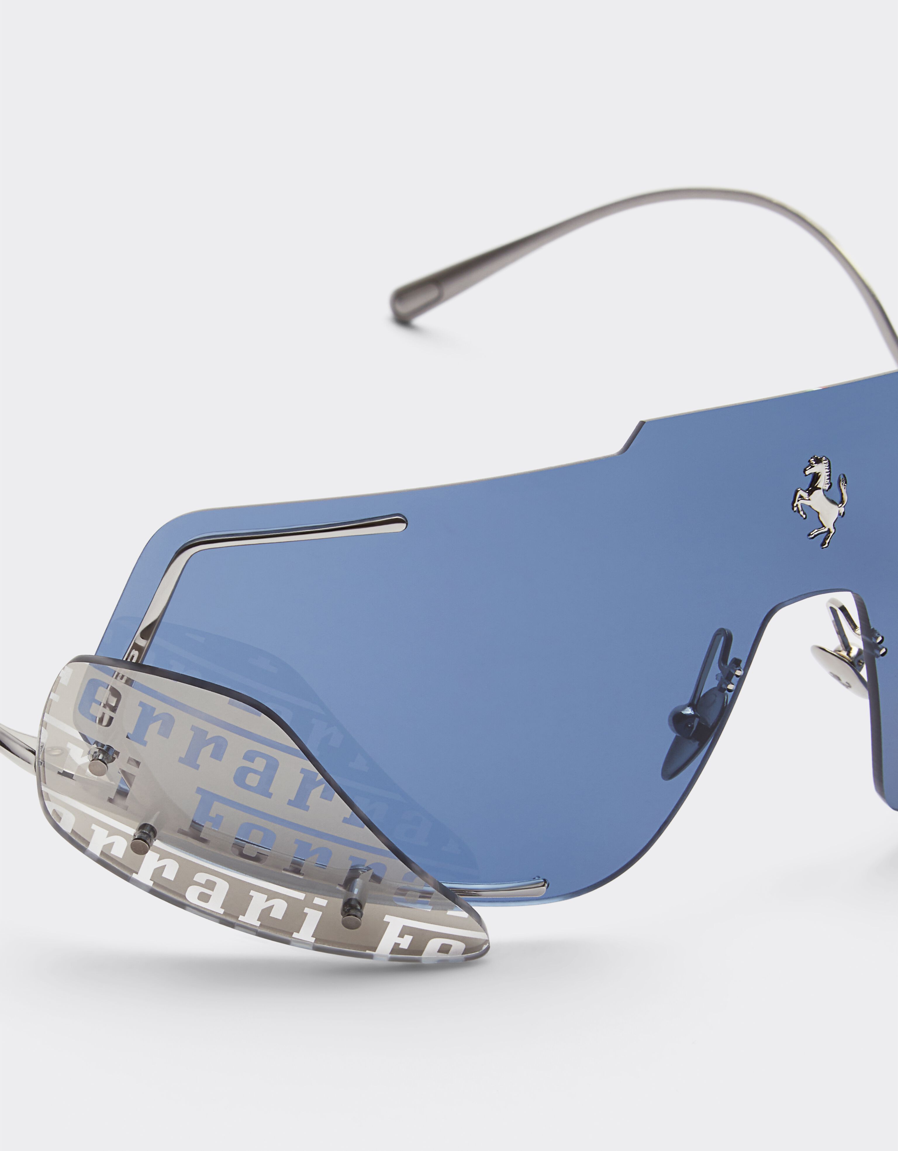 Ferrari Lunettes de soleil Ferrari avec verres bleu foncé Argent F0405f