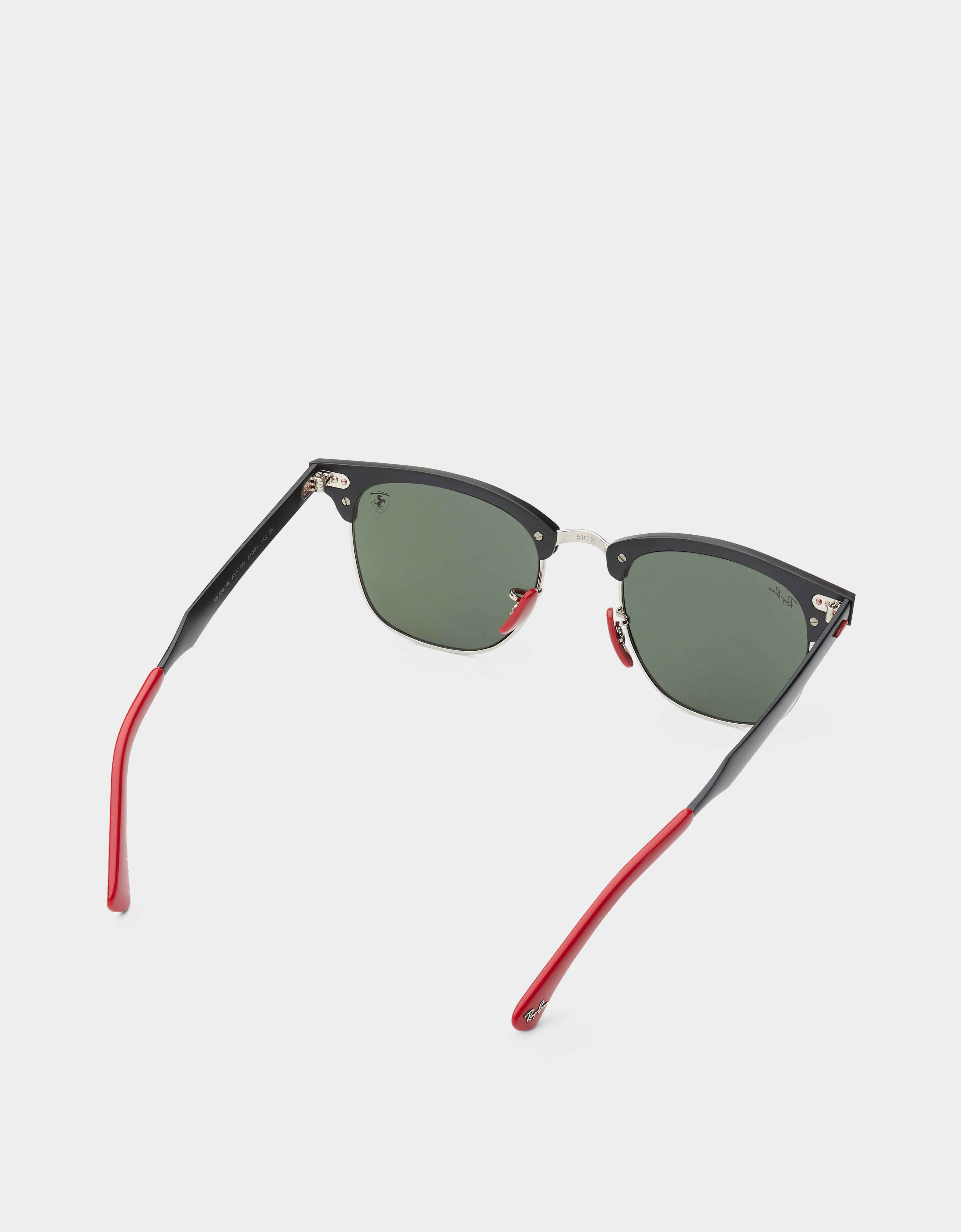 Ferrari Ray-Ban für Scuderia Ferrari RB3807M aus schwarzem Metall mit grünen Gläsern Schwarz F1511f