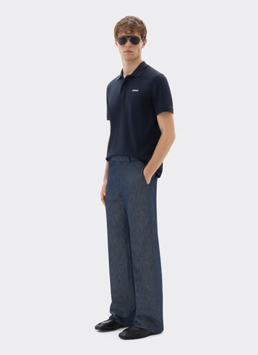Ferrari Cotton polo shirt with Ferrari logo Navy 21277f