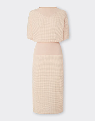 Ferrari Vestido de punto de lino y algodón Nude 22669f