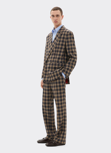 Ferrari Zweireihiger Blazer aus Schottenkaro aus Wolle Mélange-Grau 22596f