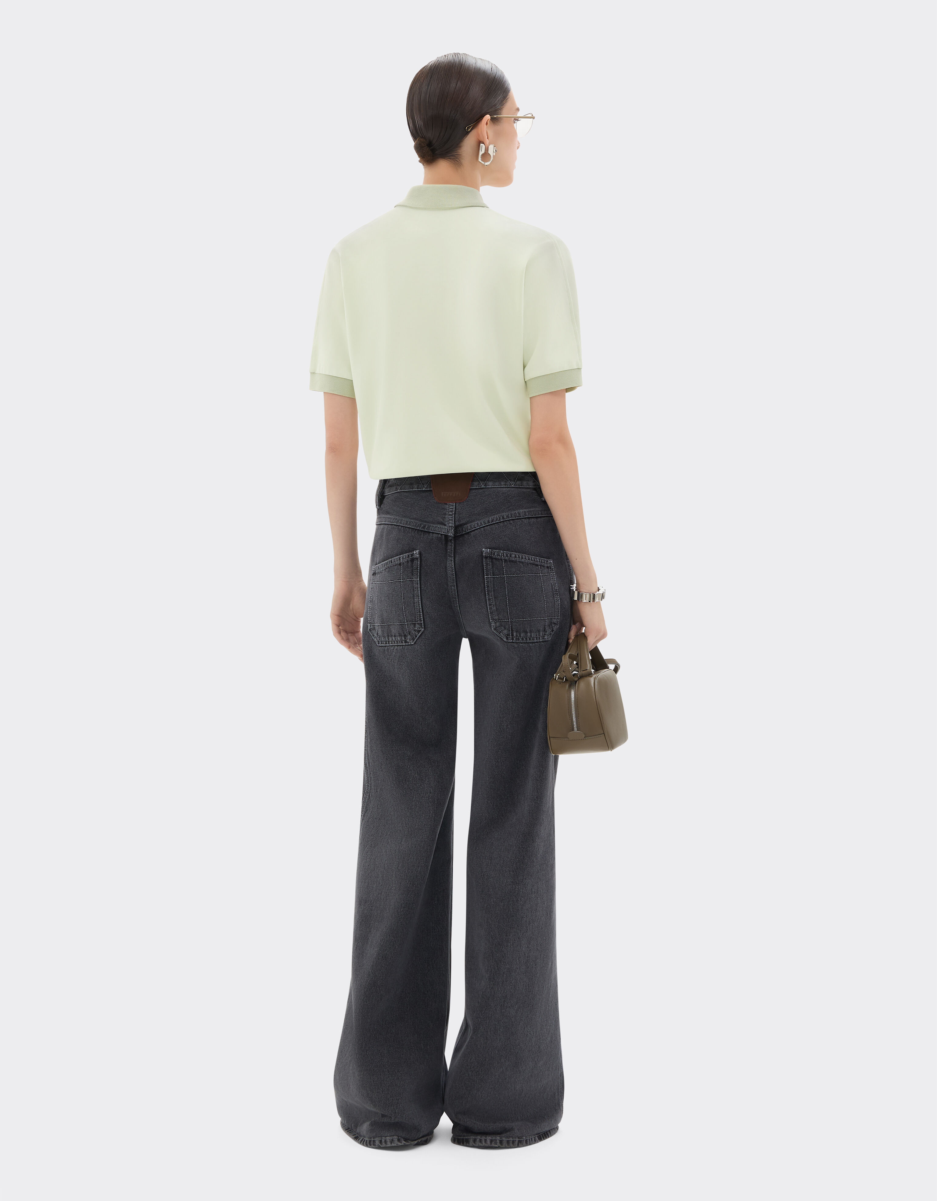 Ferrari polo en coton interlock Granite Green 50140f