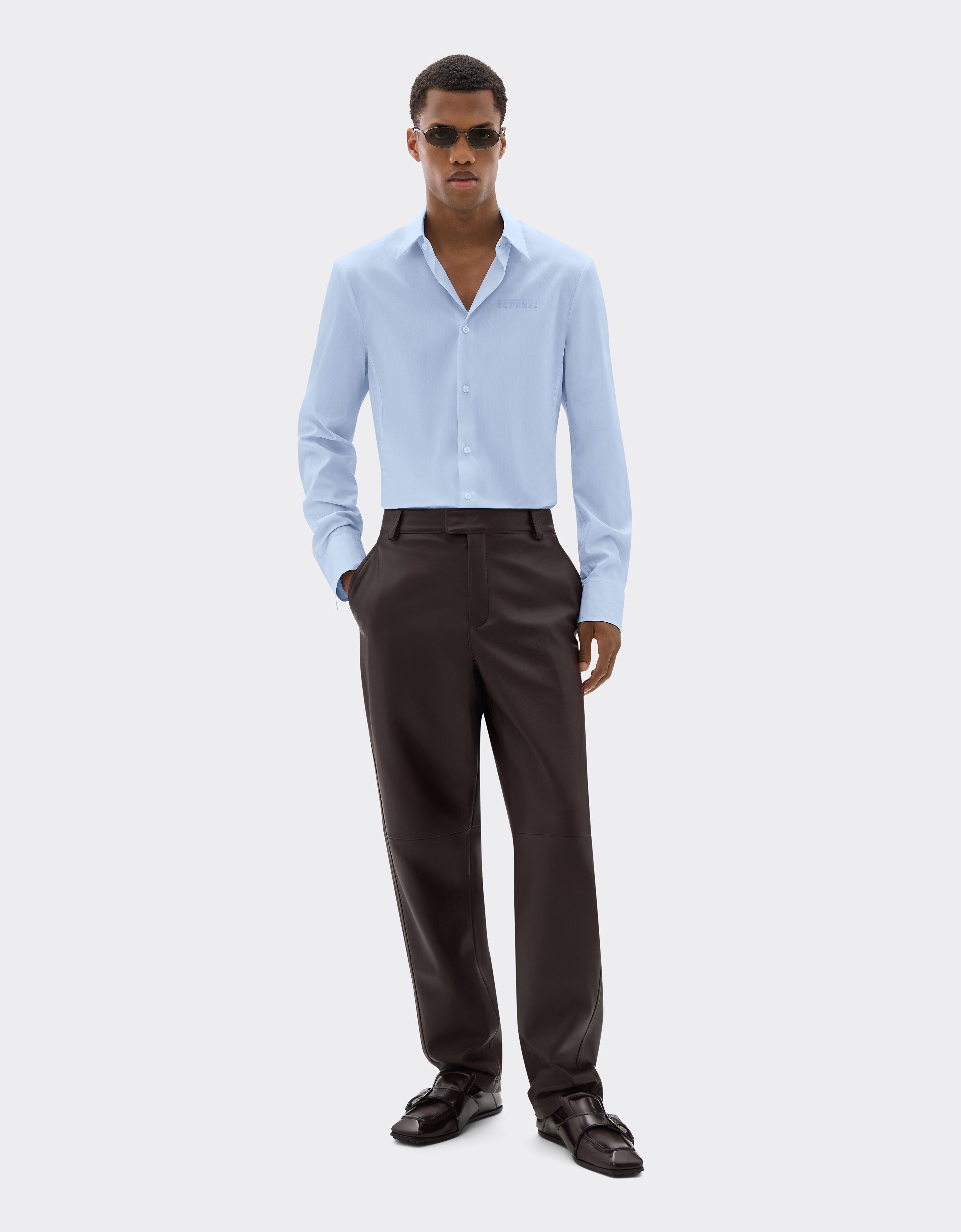 Ferrari Cotton shirt with micro-stripe Optical White 22617f