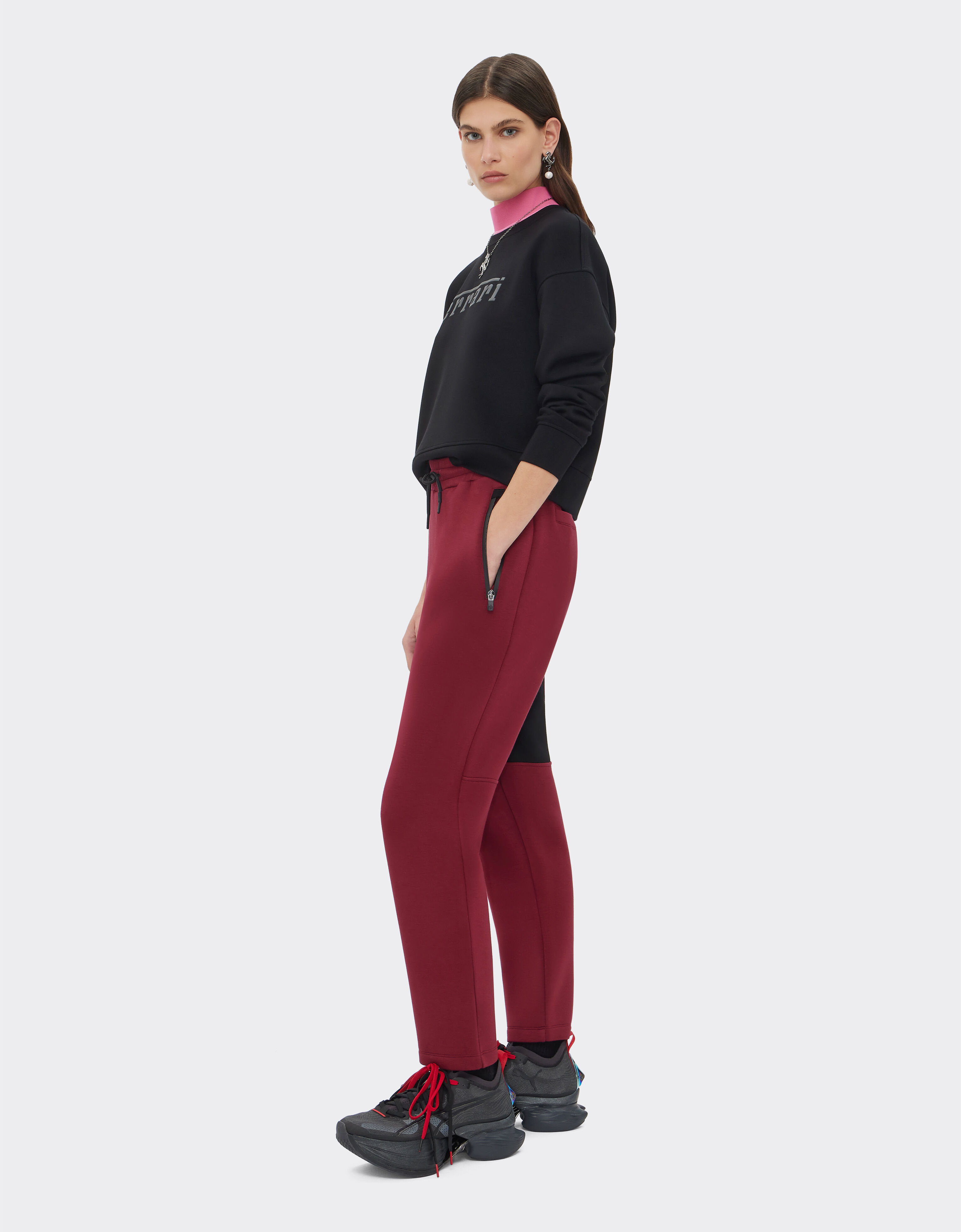 Ferrari Pantalon de jogging bicolore effet scuba Bordeaux 20139f