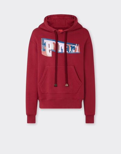 Ferrari Sweat à capuche avec impression du logo en blocs de couleur Cerise 22835f