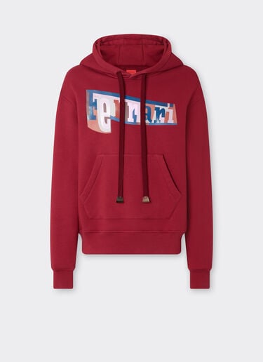 Sweat à capuche avec impression du logo en blocs de couleur Ferrari Sweat à capuche avec impression du logo en blocs de couleur Cerise 22835f