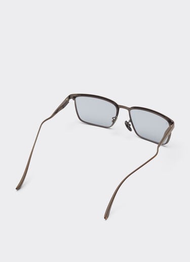 Ferrari Ferrari sunglasses in  brushed gray/brownmetal  with light gray crystal lenses Grey LA0LEf