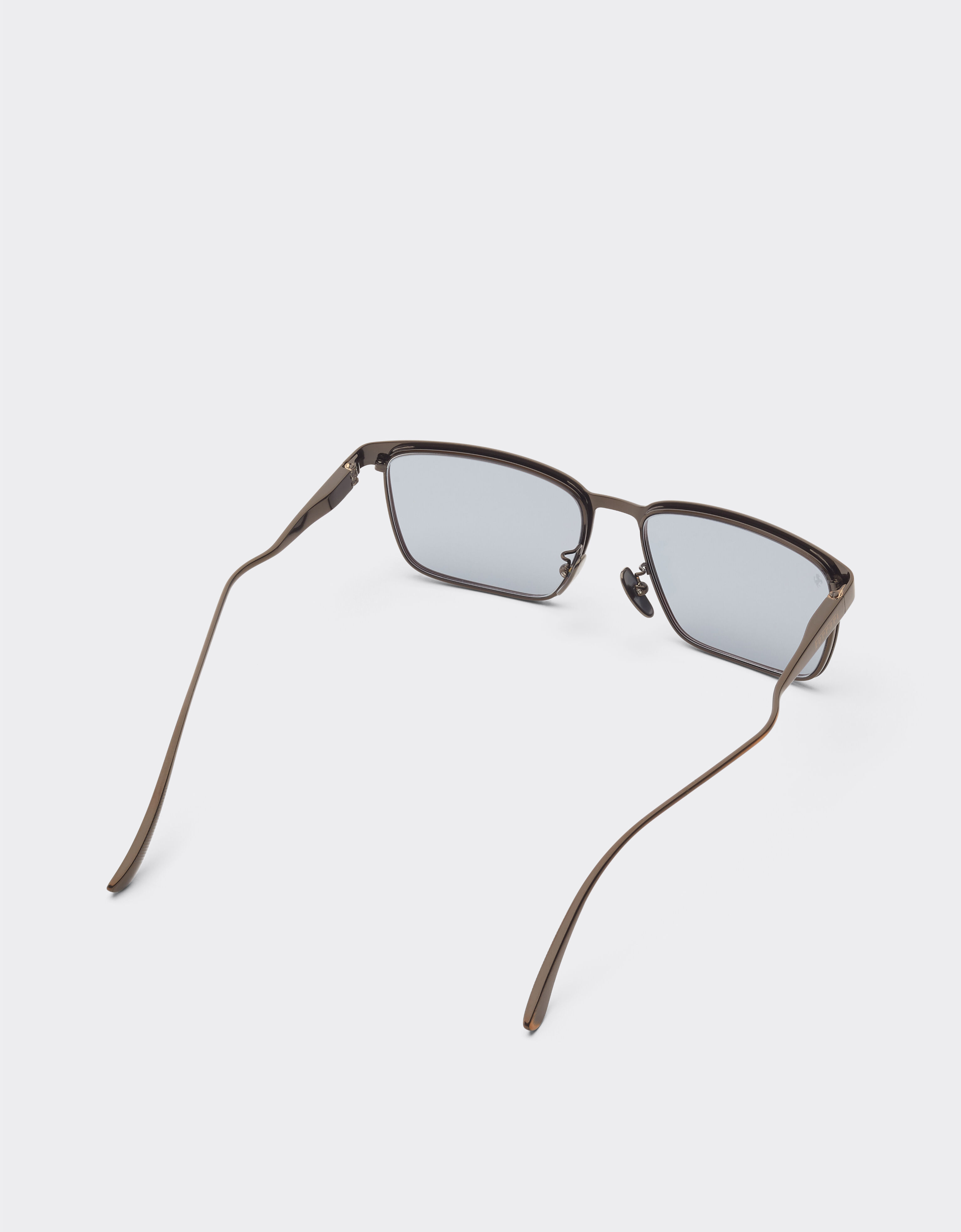 Ferrari Ferrari sunglasses in  brushed gray/brownmetal  with light gray crystal lenses Grey LA0LEf