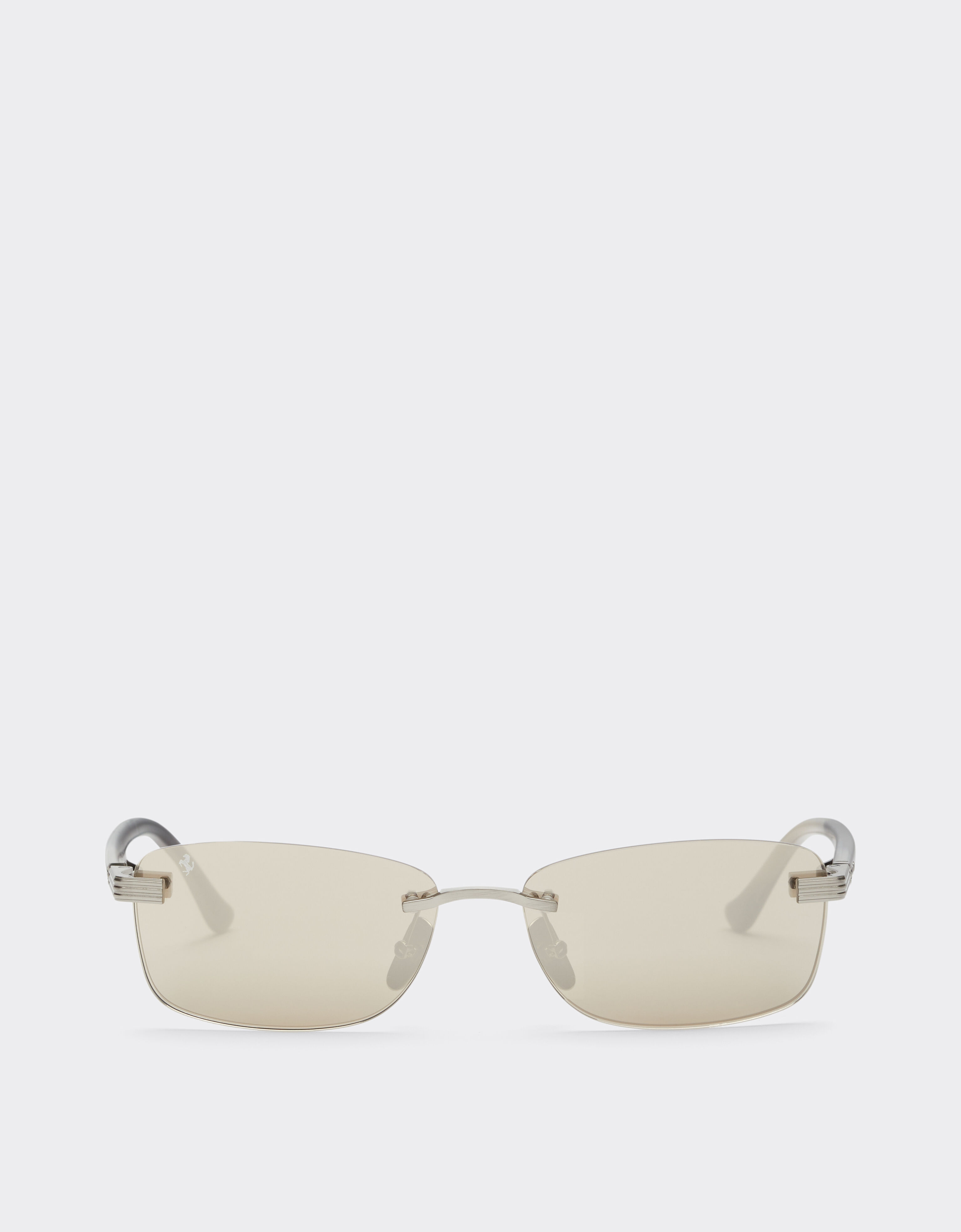 Ferrari Ferrari sunglasses in  brushed silver-colored titanium  and acetate with transparent gold lenses with white mirror coating Silver LA0L6f