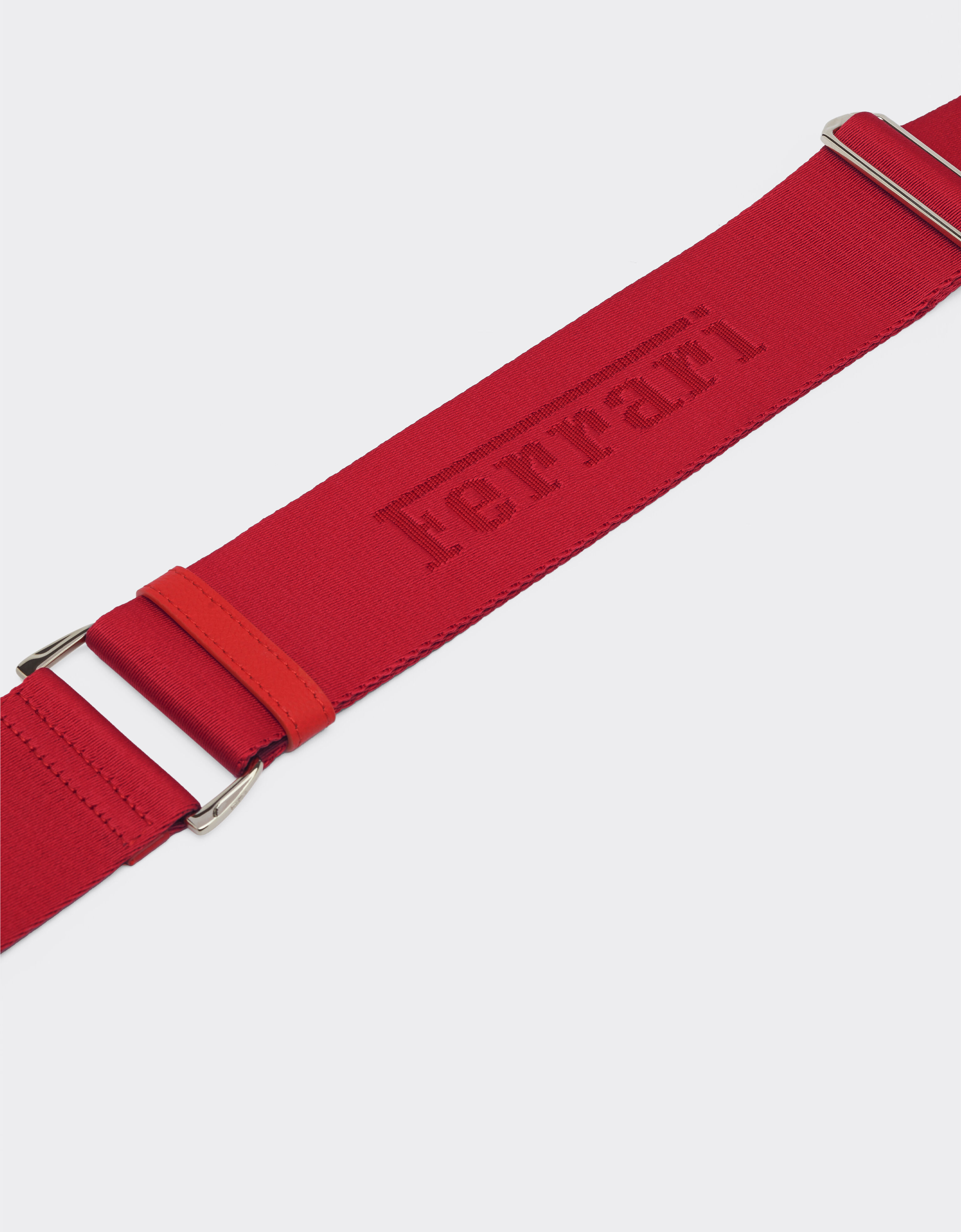 Ferrari Interchangeable shoulder strap with jacquard logo Rosso Dino 20374f