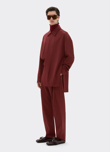 Ferrari Wool satin shirt Mahogany 49210f