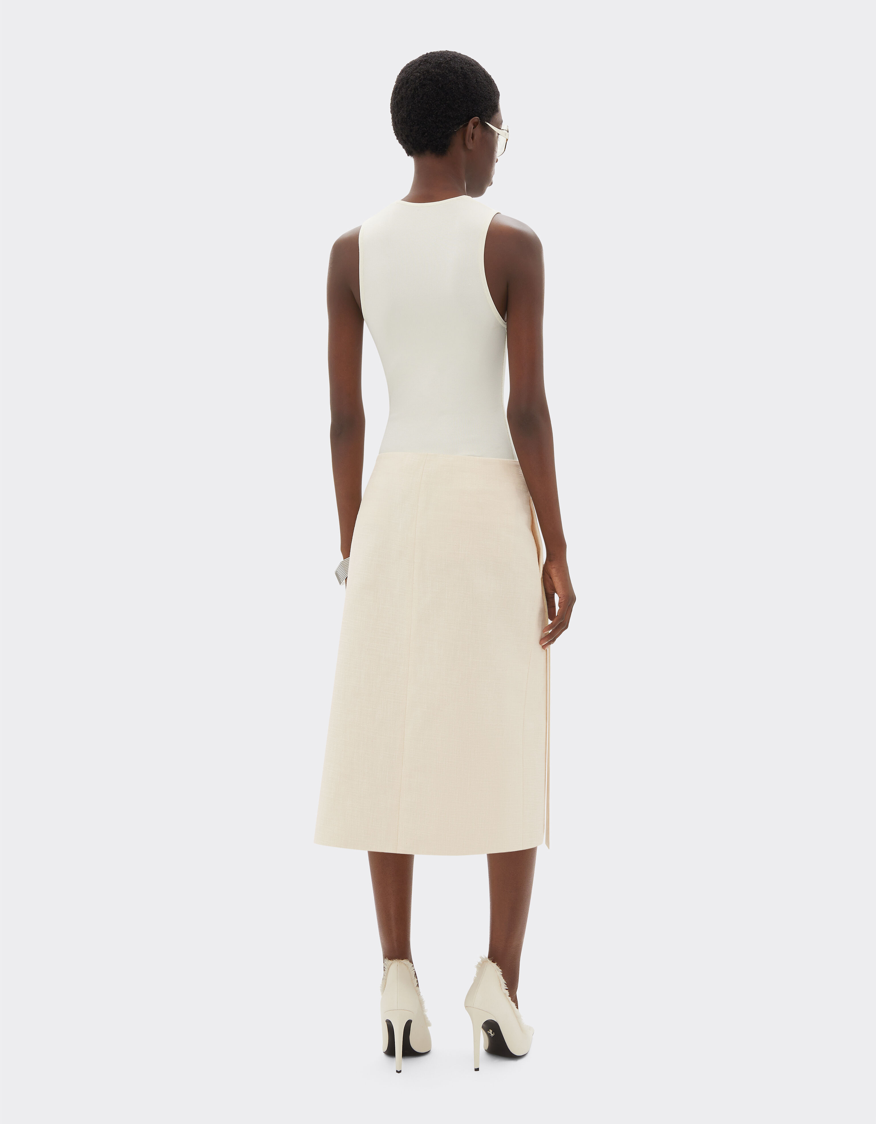 Ferrari Malfilè cotton skirt Avorio 51433f