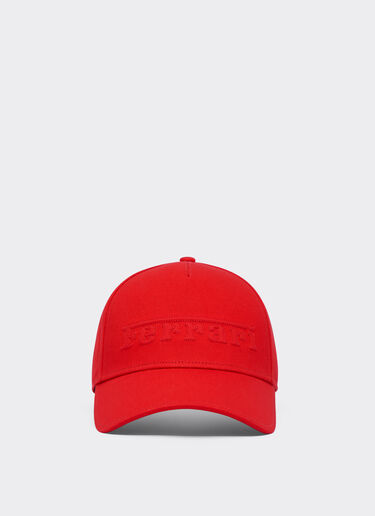 Ferrari Baseball cap in cotone con ricamo logo Ferrari Rosso Dino 21342f