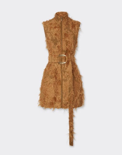 Ferrari Short dress in fil coupé Camel 49837f