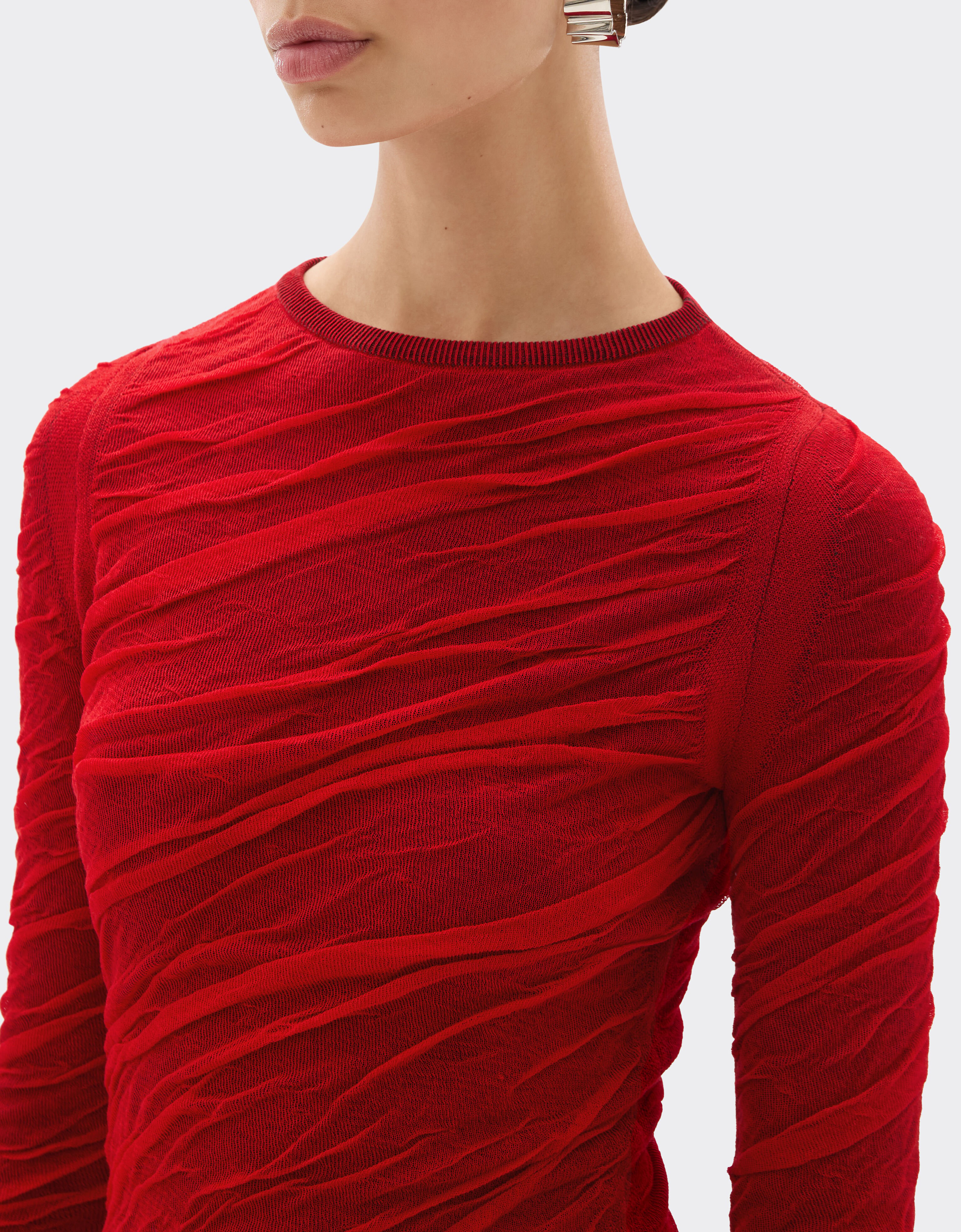 Ferrari Wool and cotton knit dress Rosso Dino 21032f