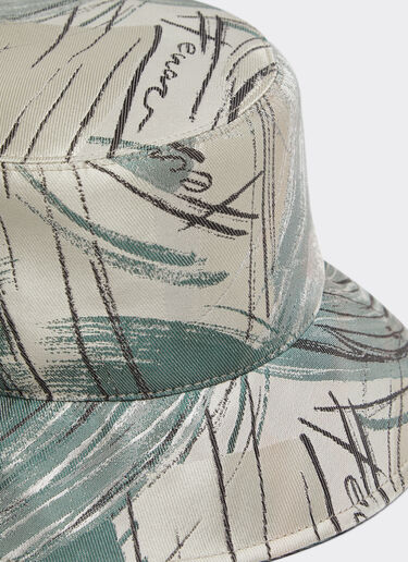 Ferrari Bucket hat in jacquard fabric with brushed motif Ecru 21938f