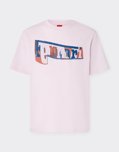 Ferrari T-shirt con stampa con logo color block Glicine 49277f
