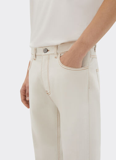 Ferrari Five-pocket denim trousers Ecru 21814f