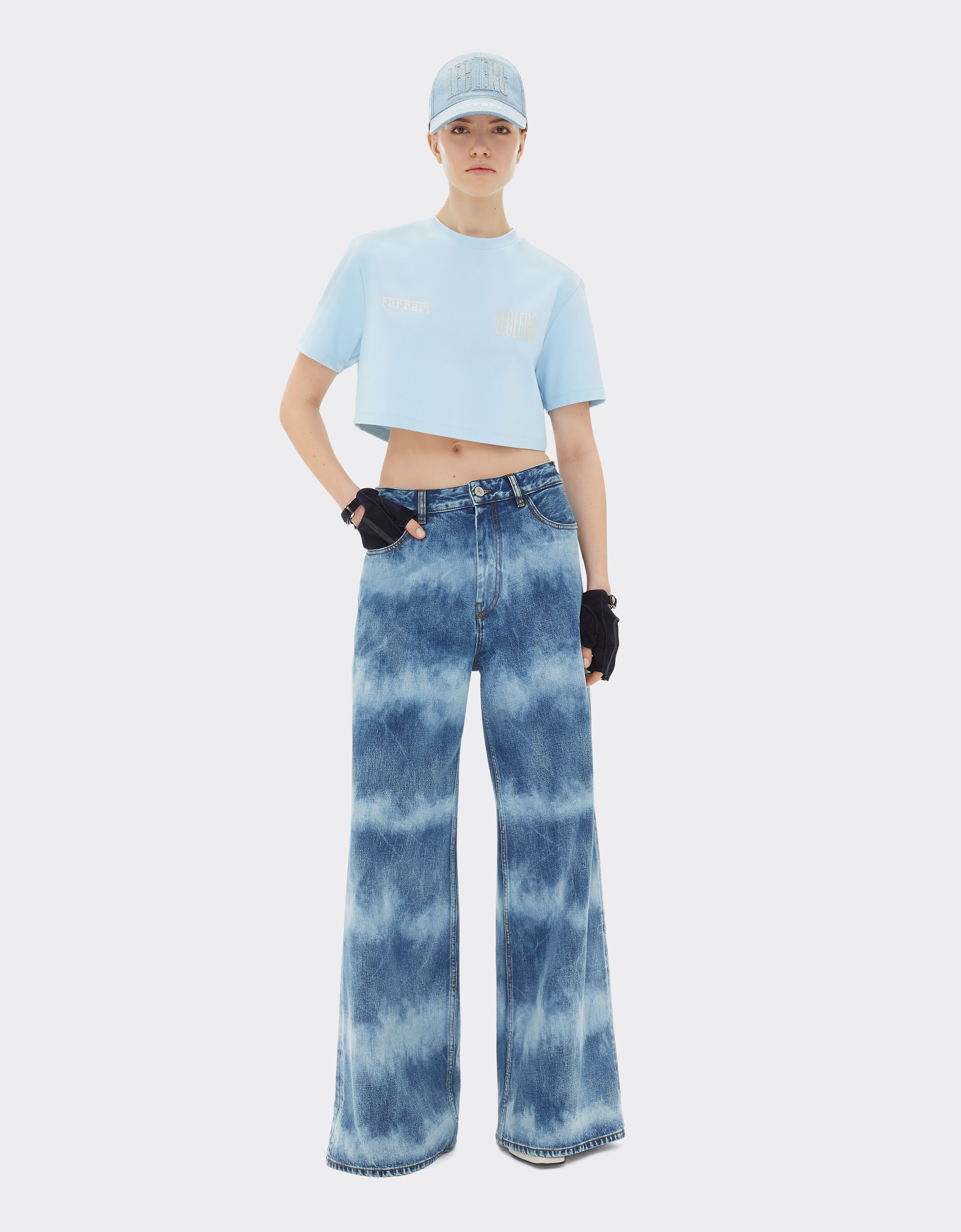Ferrari Ferrari x Charles Leclerc tie-dye denim five-pocket trousers Dark Denim 22779f