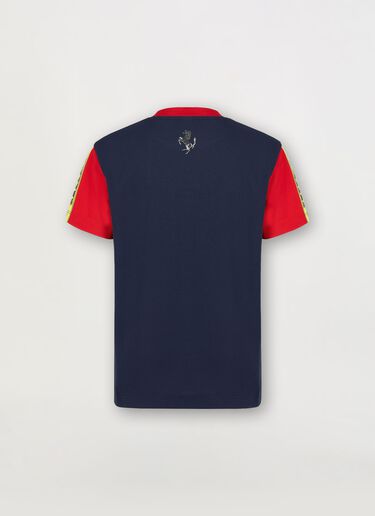Ferrari Boys’ T-shirt in recycled technical piqué with Ferrari tape 海军蓝 47252fK