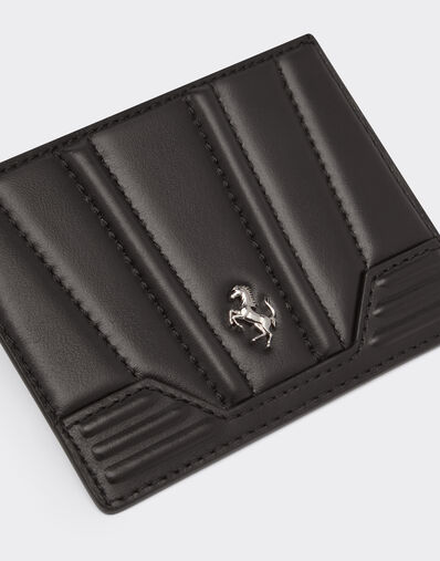 Ferrari Porte-cartes en cuir verni Noir 20348f