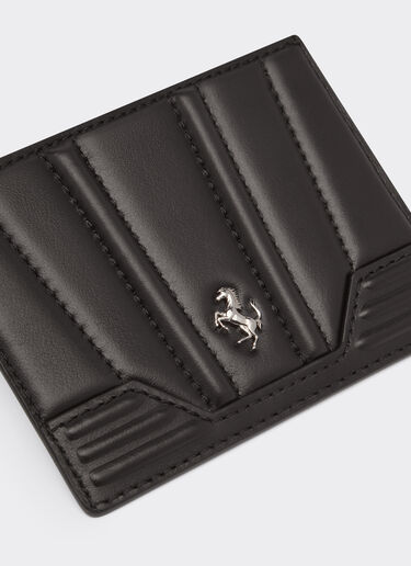 Ferrari Card holder in metallic leather Black 20348f