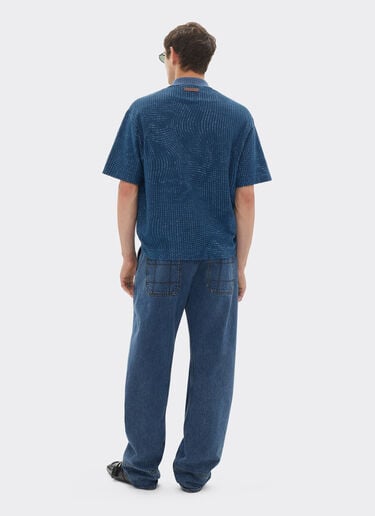 Polo shirt in terry jacquard with Cavallino Dots pattern Ferrari Polo shirt in terry jacquard with Cavallino Dots pattern Steel Blue 22476f