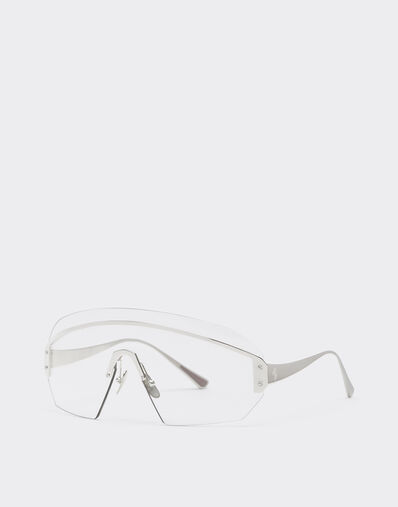 Ferrari Gafas de sol Ferrari de metal plateado con pantalla transparente Silver LA0LJf