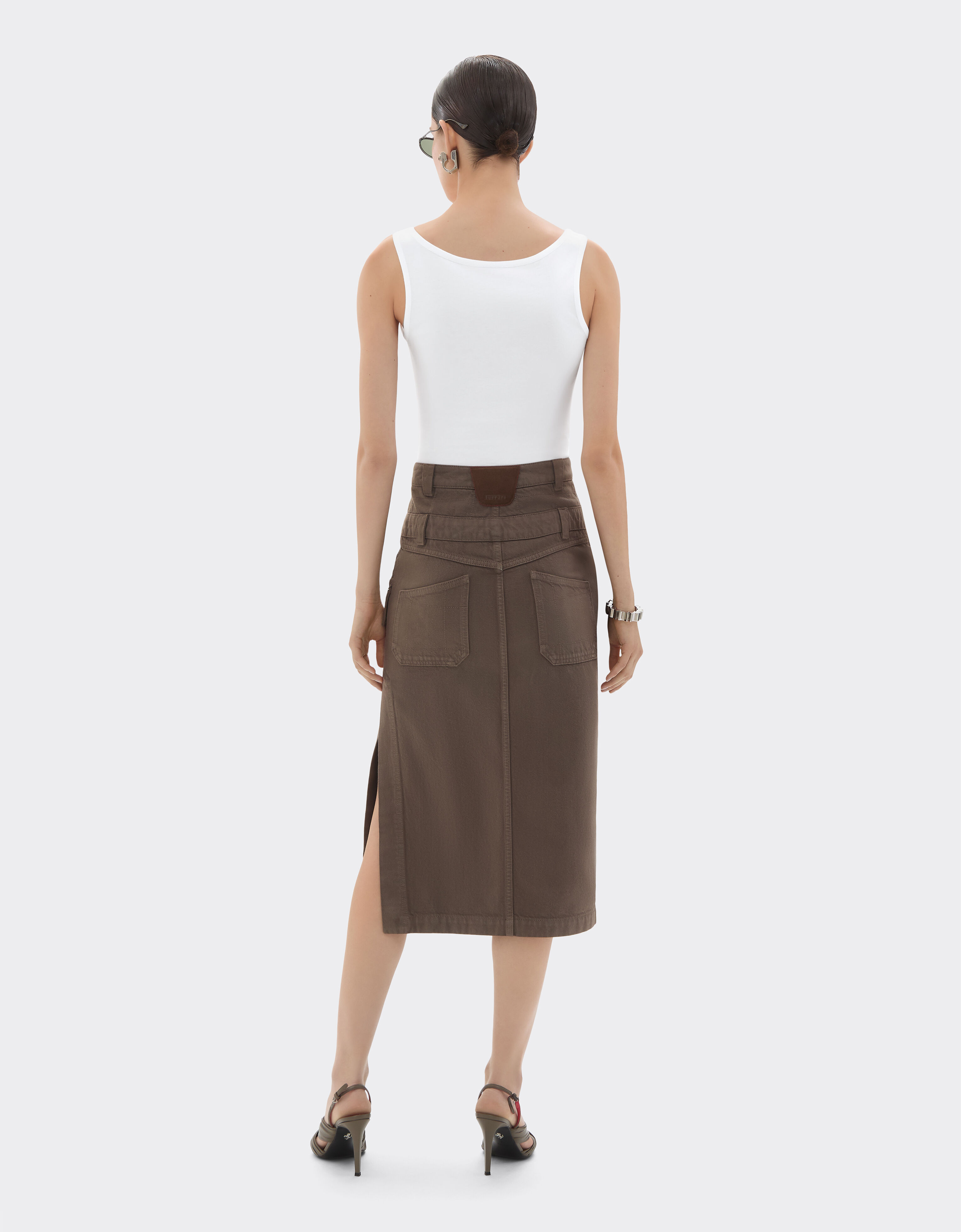 Ferrari Cotton tank top with Ferrari logo Optical White 50848f