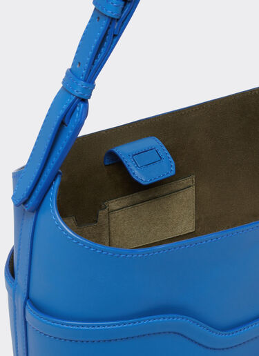 Ferrari Bucket bag in tumbled leather Klein Blue 21986f